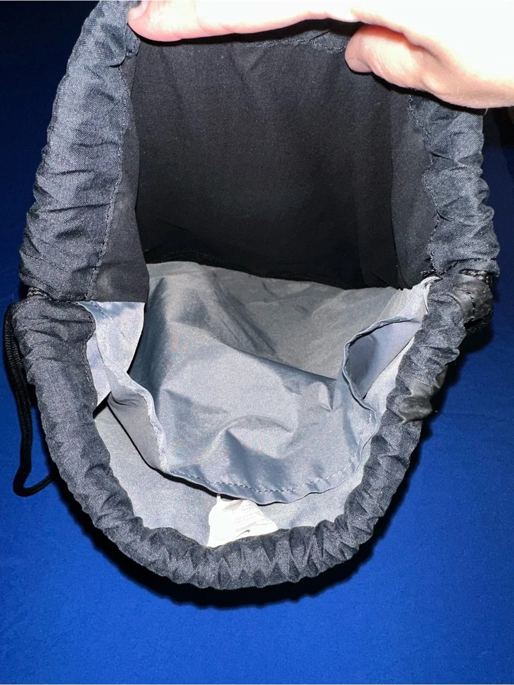Nike Black Drawstring Gym Sack with White Swoosh Accent